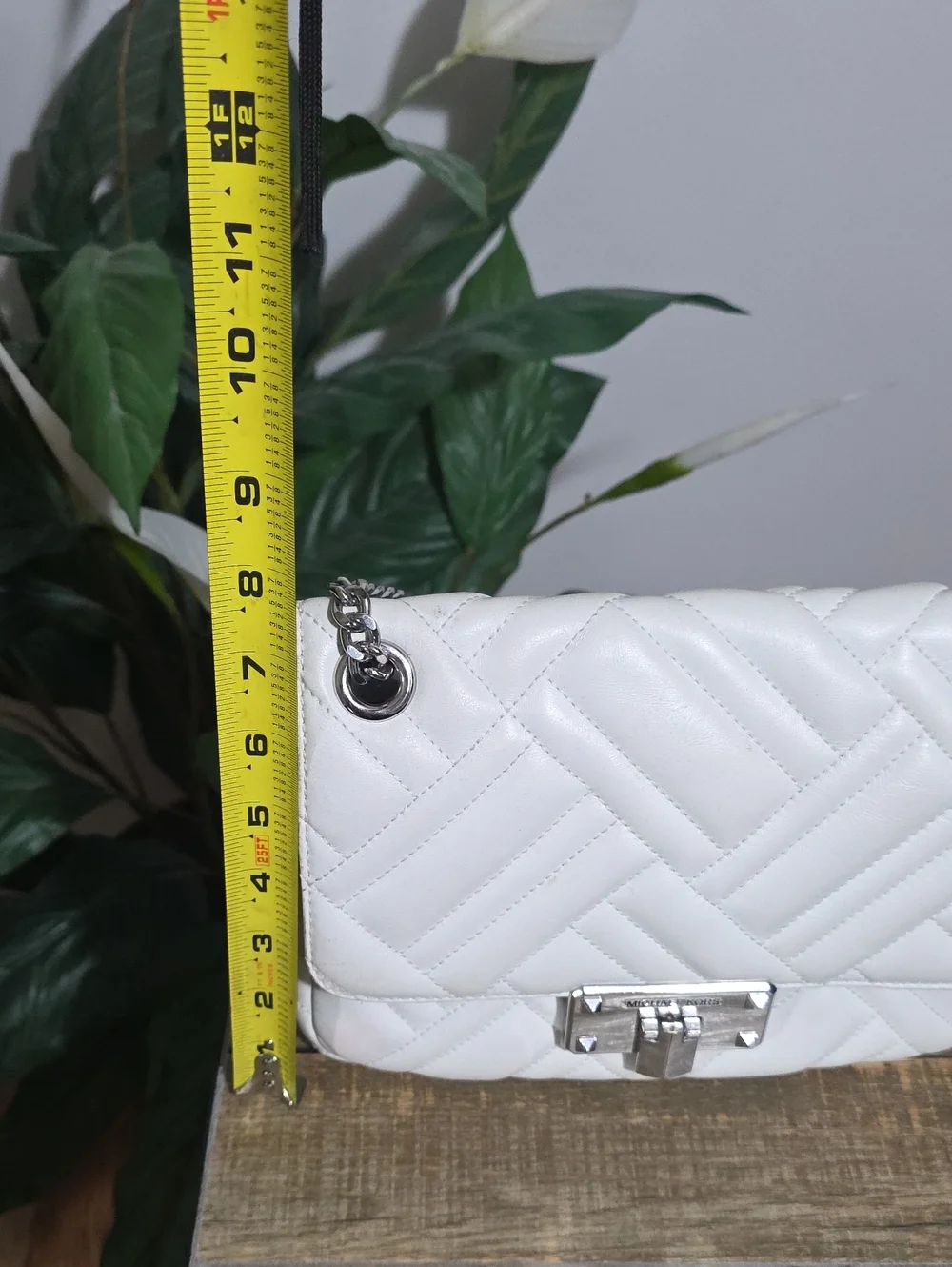 Michael Kors White Quilted Leather Peyton Shoulder Bag